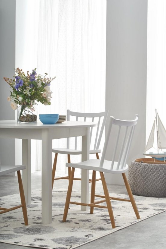 Rozkládací jídelní stůl RINGO 102(142)x102 bílý