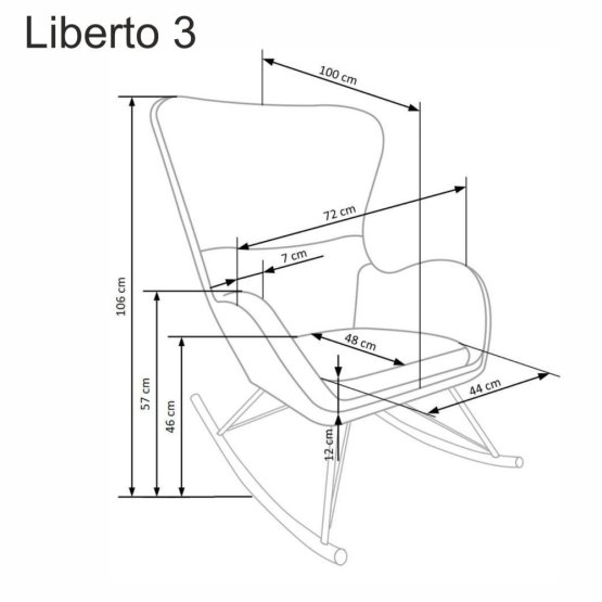 Hojdacie kreslo LIBERTO 3 biele