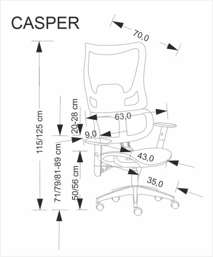 Kancelářská židle CASPER černá