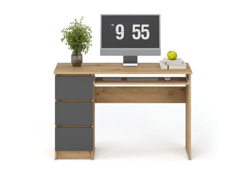 Písací stôl CINO dub artisan/grafit