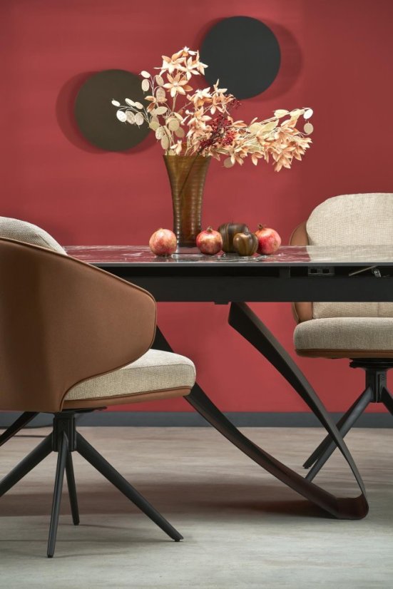 Rozkládací jídelní stůl HILARIO černý mramor