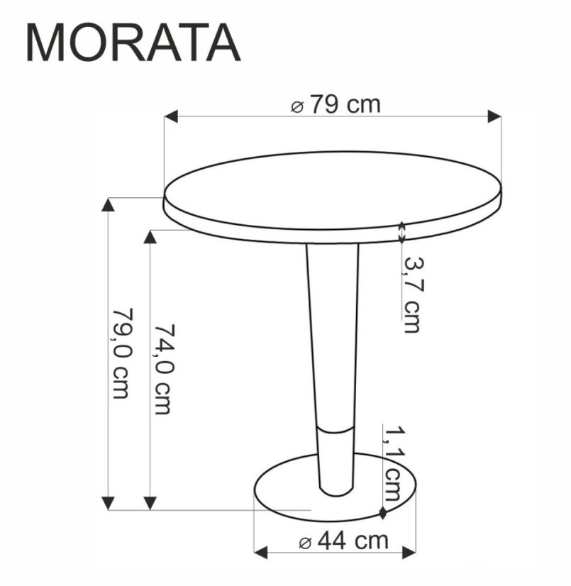 Okrúhly jedálenský stôl MORATA 79 biely mramor/čierny/zlatý