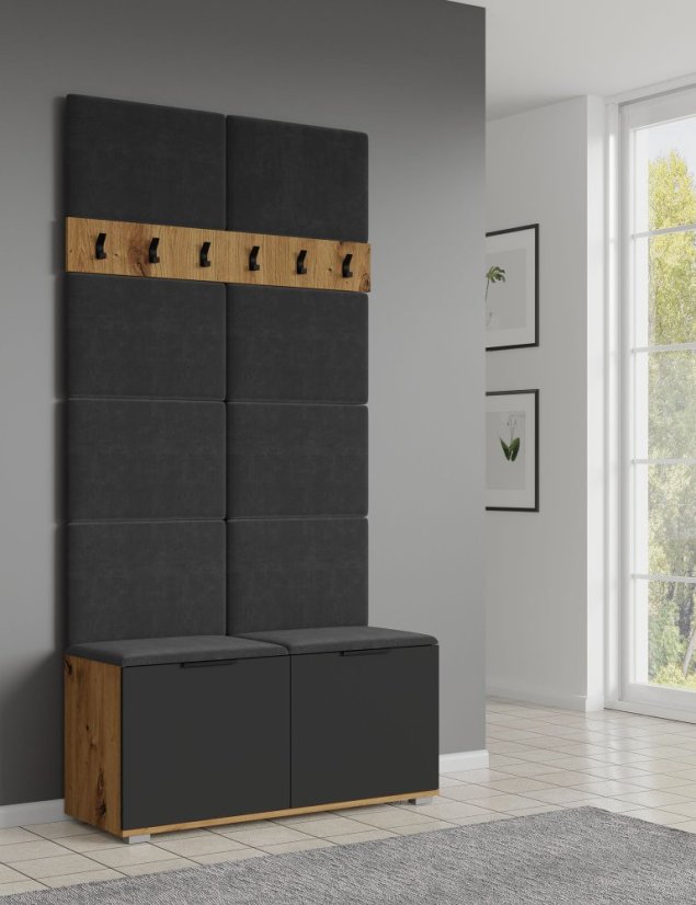 Čalúnený nástenný panel CLIF P-50 sivá
