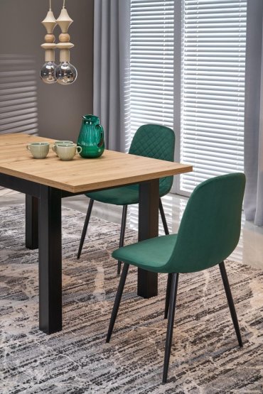 Rozkladací jedálenský stôl GIZMO 120(160)x75 dub artisan / čierna
