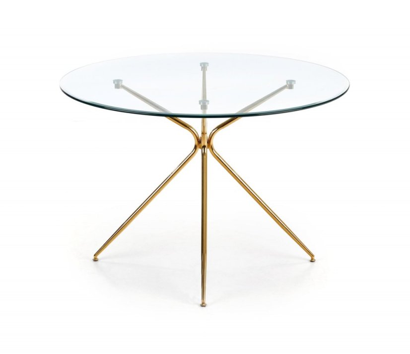 Okrúhly jedálenský stôl RONDO 110 sklo/zlatý
