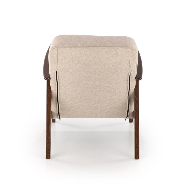 Křeslo MILANO 1S béžové/tmavý ořech