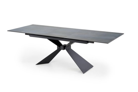 Rozkladací jedálenský stôl LUCIANO 180(230)x90 modrý mramor/čierny