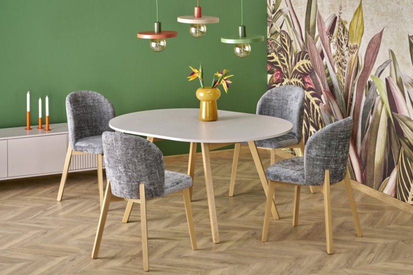 Rozkládací jídelní stůl RUBEN 102(142)x102 kašmír/přírodní