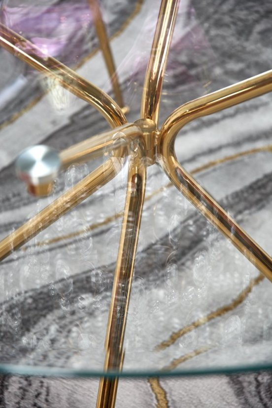 Okrúhly jedálenský stôl RONDO 110 sklo/zlatý