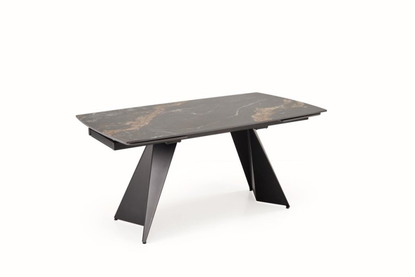 Rozkládací jídelní stůl ARMANI 165(241)x90 černý mramor/černá
