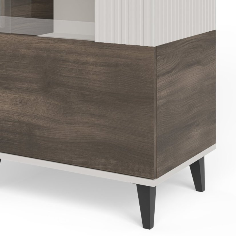 Vitrína RANDOM 2 W-1 kašmír/ořech/černá