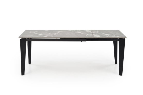 Rozkladací jedálenský stôl FELIX 141(201)x81 sivý mramor/čierna