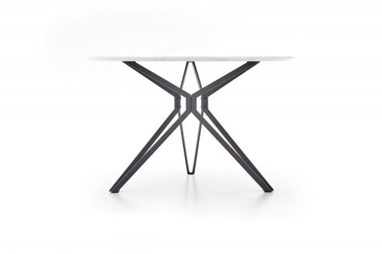 Kulatý jídelní stůl PIXEL 120 bílý/černý