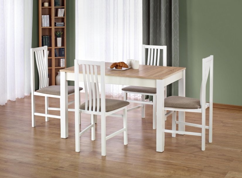 Jedálenský stôl KSAWERY 120x68 dub sonoma/biely