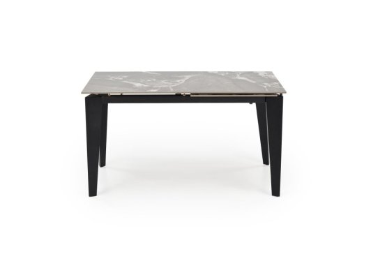Rozkladací jedálenský stôl FELIX 141(201)x81 sivý mramor/čierna