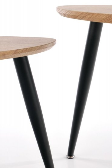 Konferenční stolek NICEA 2 - sada 2 ks dub zlatý/černý