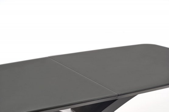 Rozkladací jedálenský stôl SILVESTRO 180(220)x89 tmavo sivý/čierny