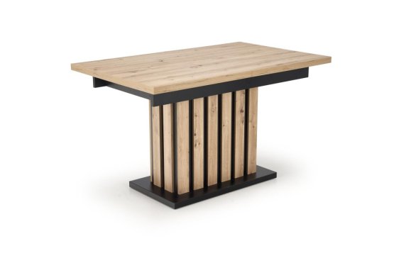 Rozkladací jedálenský stôl LAMELLO 160(210)x90 dub artisan/čierny