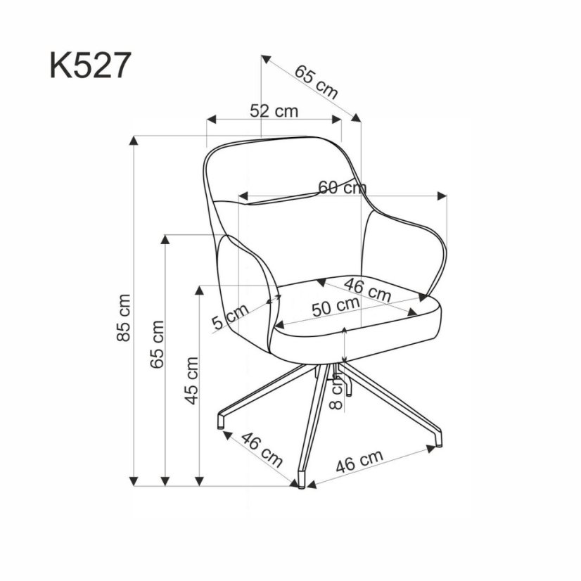 Jedálenské kreslo K527 sivé