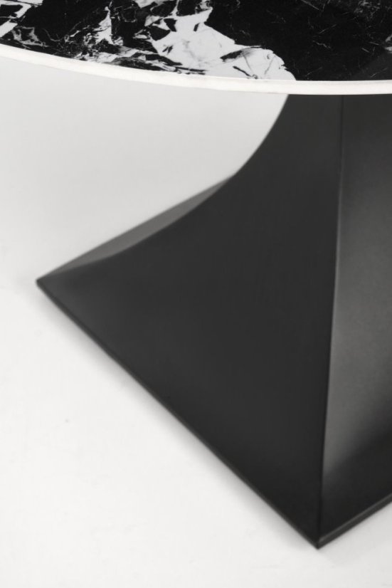 Kulatý jídelní stůl MANUEL černý mramor