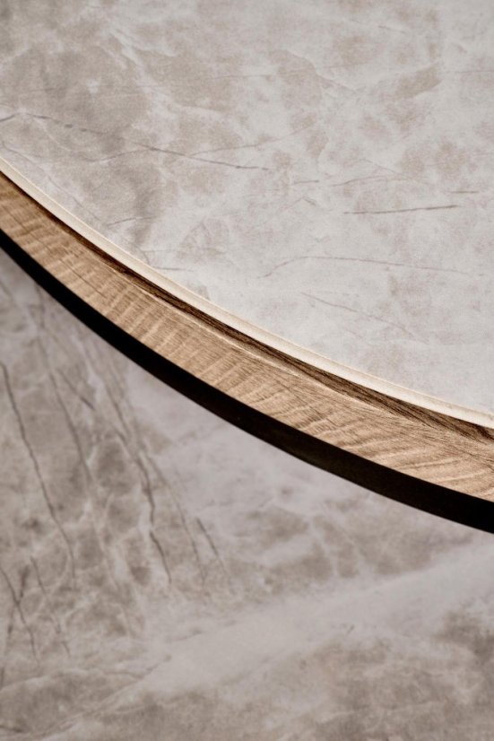 Konferenčný stolík ITAKA - set 2 ks sivý mramor/grafit