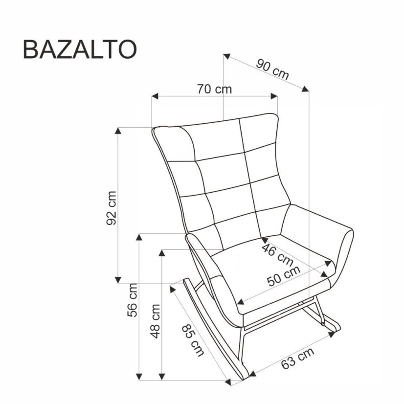 Hojdacie kreslo BAZALTO horčicové