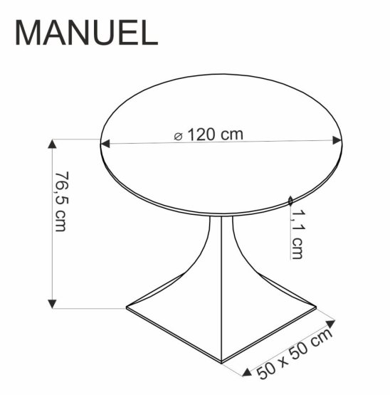 Okrúhly jedálenský stôl MANUEL čierny mramor