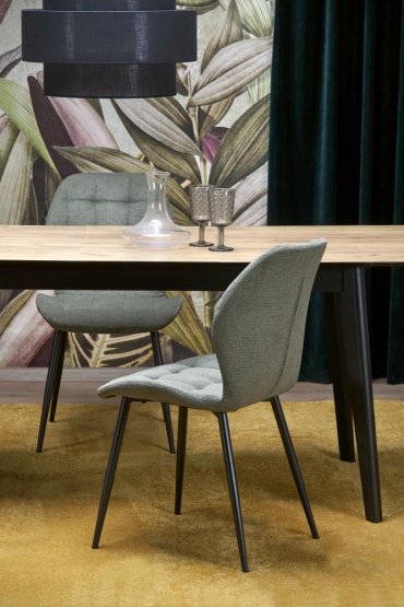 Rozkládací jídelní stůl GULIAN 140(180)x80 dub wotan/černý