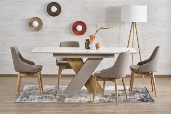 Rozkládací jídelní stůl XARELTO 130(175)x85 kašmír/dub cremona