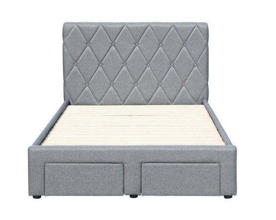 Čalouněná postel BETINA 120x200 se zásuvkami šedá