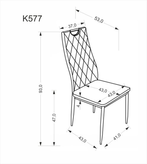 Jedálenská stolička K577 sivá