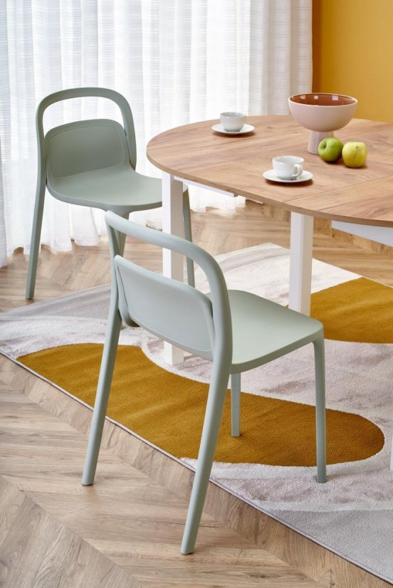 Rozkládací jídelní stůl RINGO 102(142)x102 dub craft/bílý