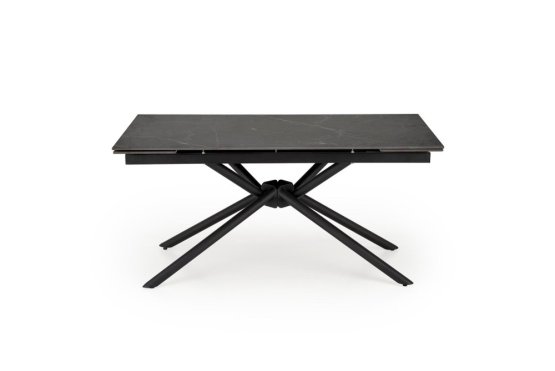 Rozkladací jedálenský stôl VITORINO 160(220)x90 čierny mramor/čierna