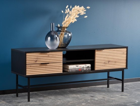 Televízny stolík MURANO dub artisan/čierny