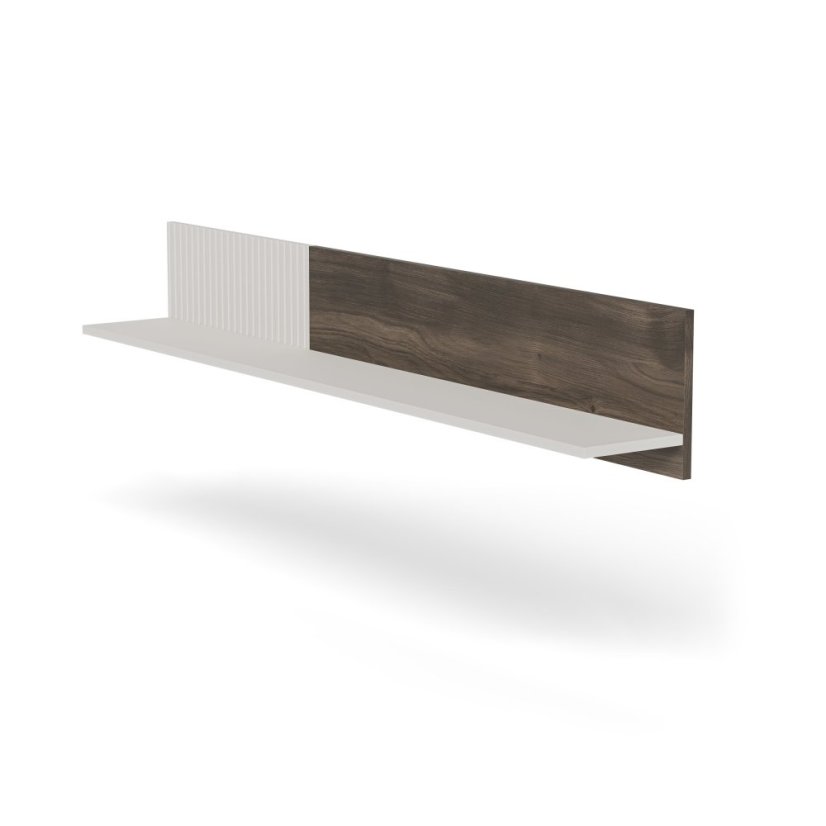 Nástěnná police RANDOM 2 P-1 kašmír/ořech/černá