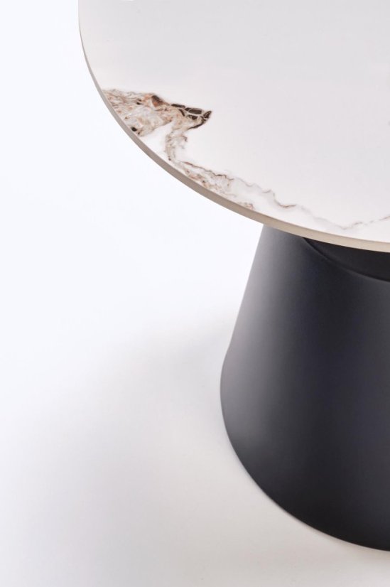 Konferenční stolek MAGNETA - set 2 ks bílý mramor/černá