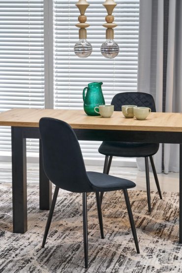 Rozkladací jedálenský stôl GIZMO 120(160)x75 dub artisan / čierna