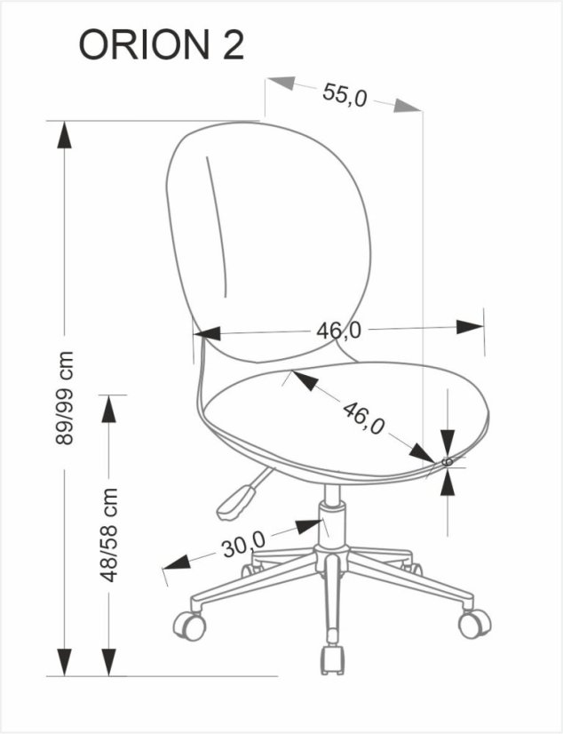 Detská otočná stolička ORION 2 svetlo sivá/biela