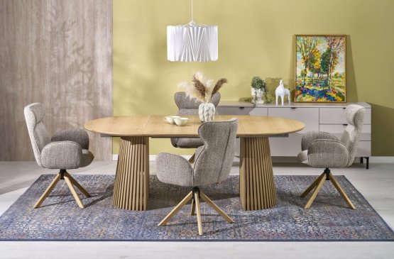 Okrúhly rozkladací jedálenský stôl FARGO 120(210)x120 prírodný
