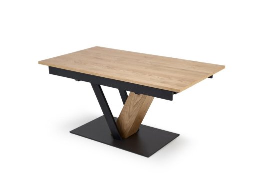 Rozkladací jedálenský stôl FANIS 160(220)x90 dub prírodný/čierna