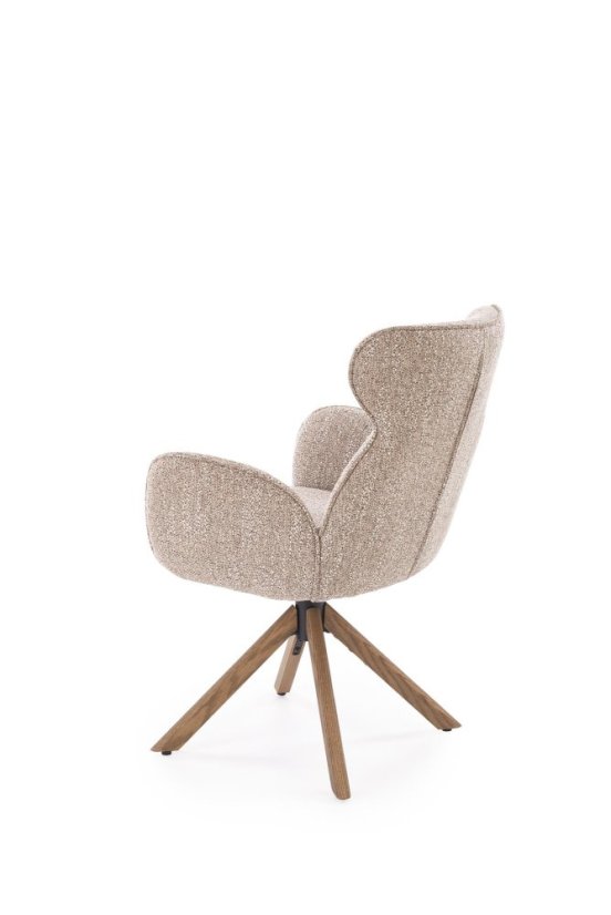 Jedálenské kreslo K585 tmavo béžové/svetlý orech