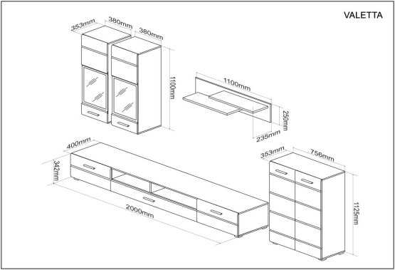 Obývacia zostava VALETTA kašmír