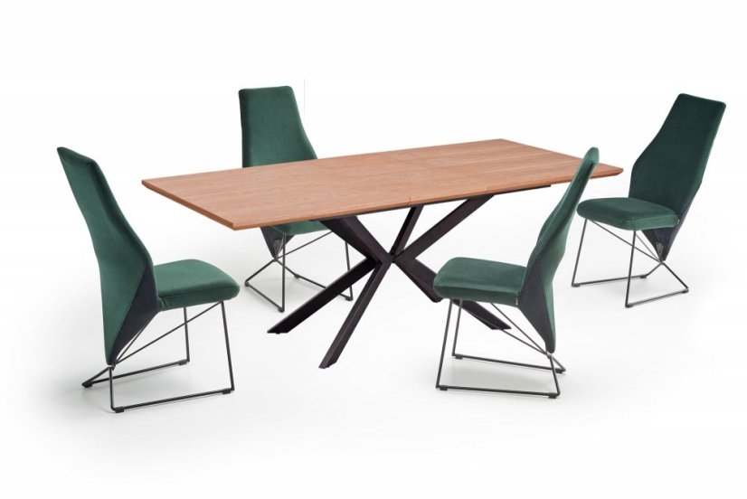 Rozkládací jídelní stůl LEGARTO 160(200)x90 dub přírodní/černý