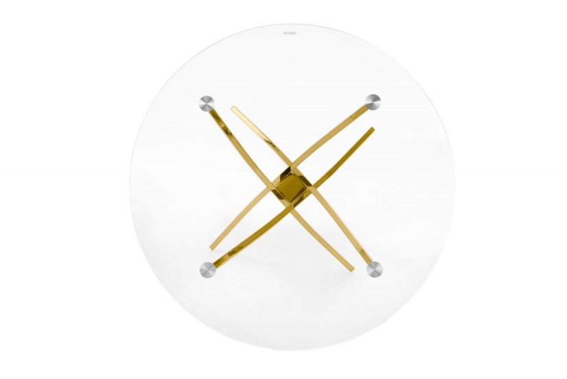 Kulatý jídelní stůl RAYMOND 100 sklo/zlatý