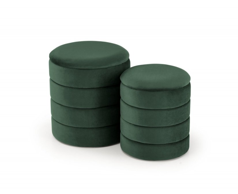 Set 2 taburetov PACHO tmavo zelený