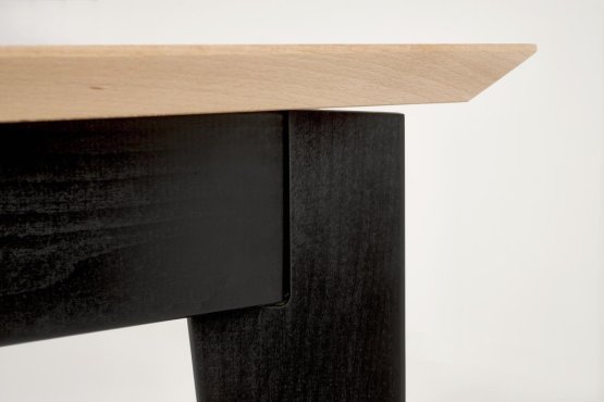 Rozkladací jedálenský stôl EDMONDO 160(240)x90 dub prírodný/čierny