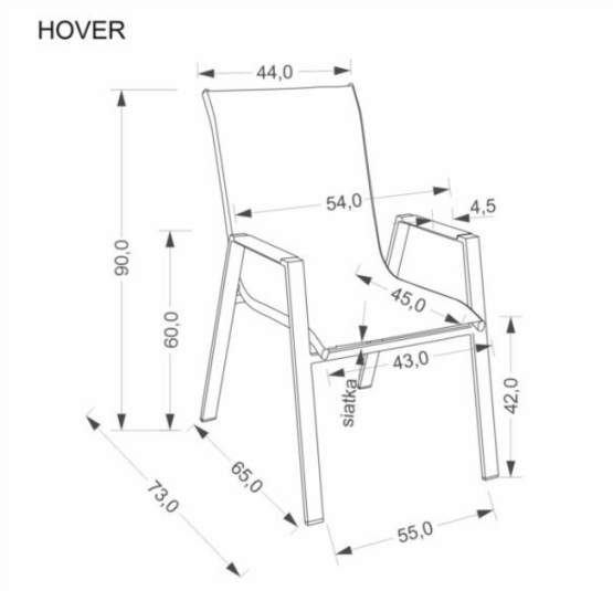 Kovové záhradné kreslo HOVER sivá / antracit
