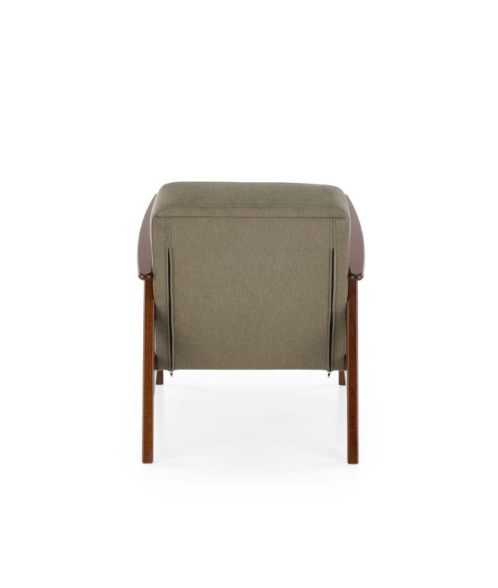 Kreslo MILANO 1S zelené/tmavý orech