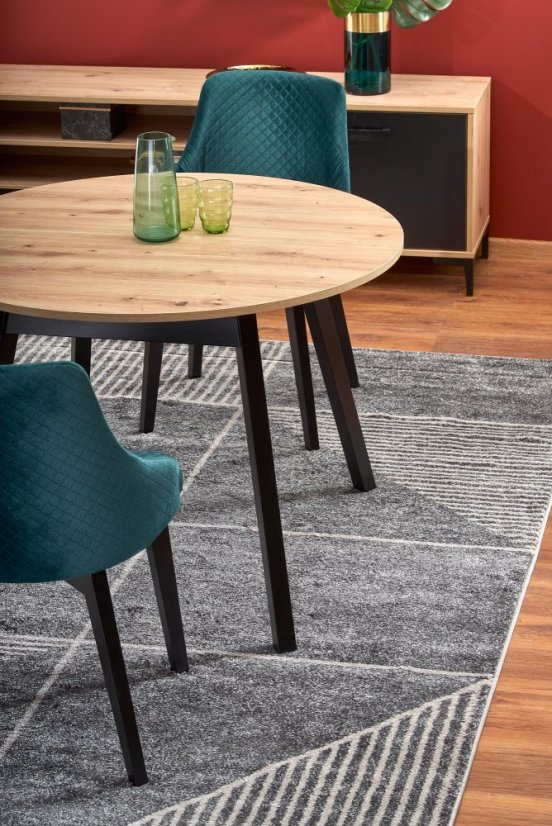 Rozkládací jídelní stůl RUBEN 102(142)x102 dub artisan/černý