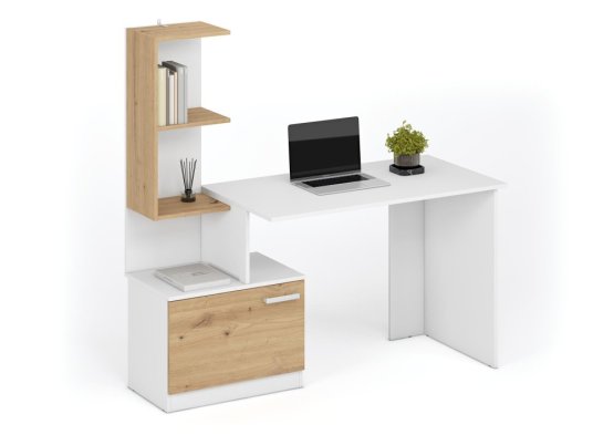 Psací stůl MISO bílá/dub artisan